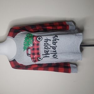 Red truck Buffalo plaid Christmas pajamas